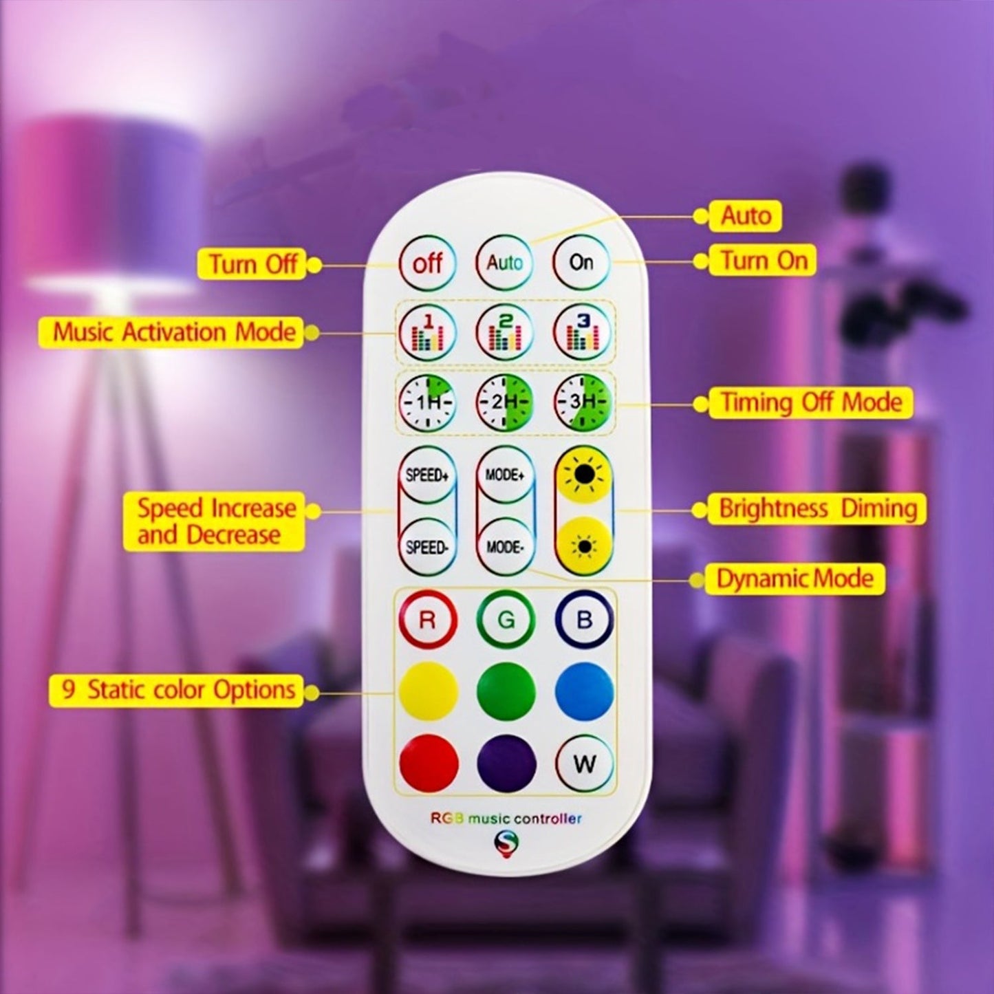 RGB Corner Floor Lamp 120cm — Smart APP Control, Music Sync LED - additional view 13