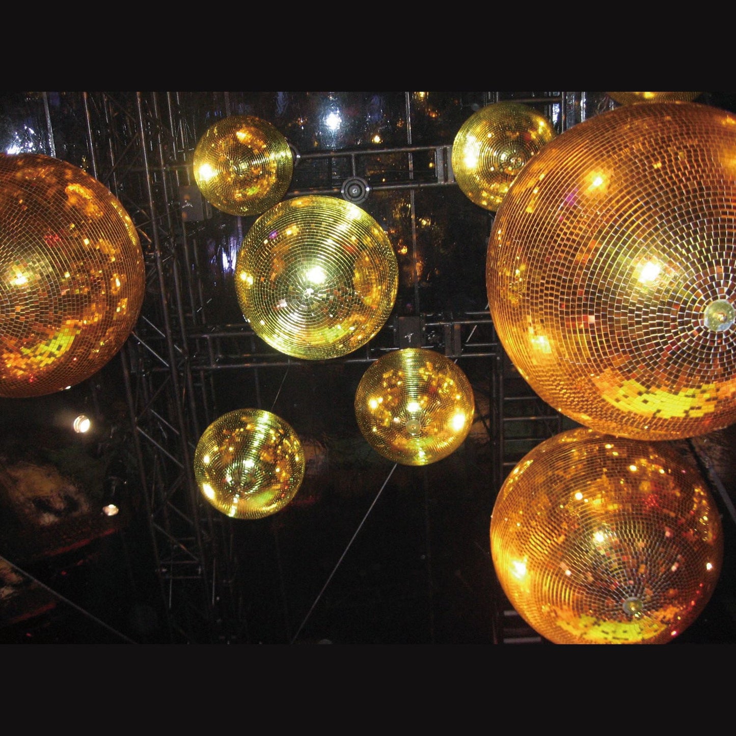 Mirror Ball Deco Set 8 inch balls(6 Gold + 6 Silver) plus motors Hanging Decoration for Parties Events Weddings & Home Decor