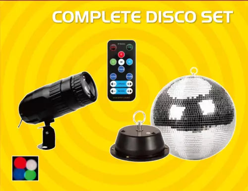 CR Lite 8 inch Mirror Ball Motor Pinspot Set for Home Party Birthday Christmas