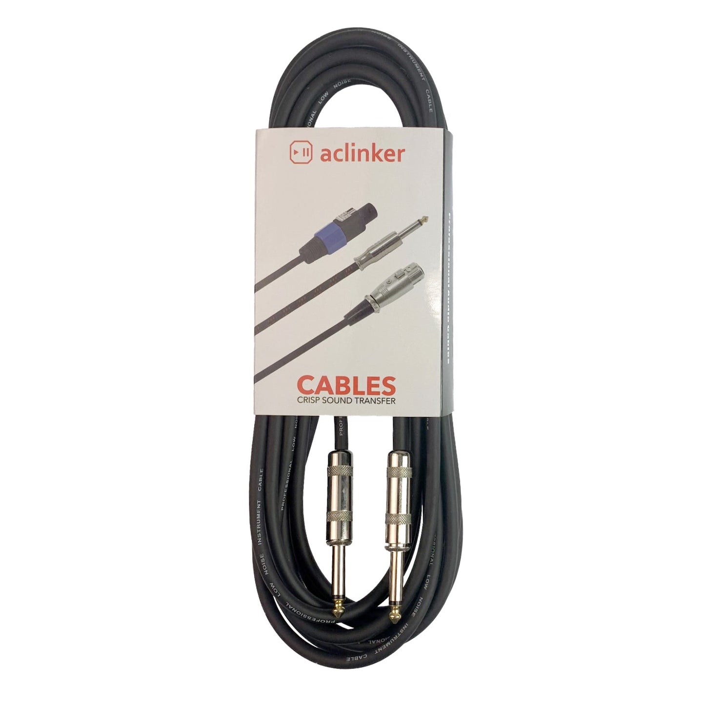 ACL Jack 6.35mm TS 1/4 Inch to 1/4 Inch Jack Audio Guitar Instrument Patch Cable for E-Piano Saxophone Bass Keyboard 6 Meters