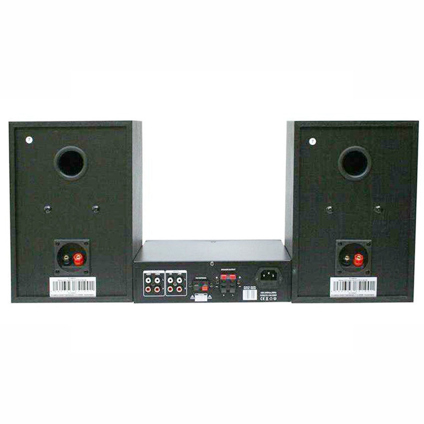 E-Lektron EL103401 EL-FB HiFi Bluetooth Amplifier with 2-Way Home Stereo Bookshelf Wooden Monitor Speakers Pair