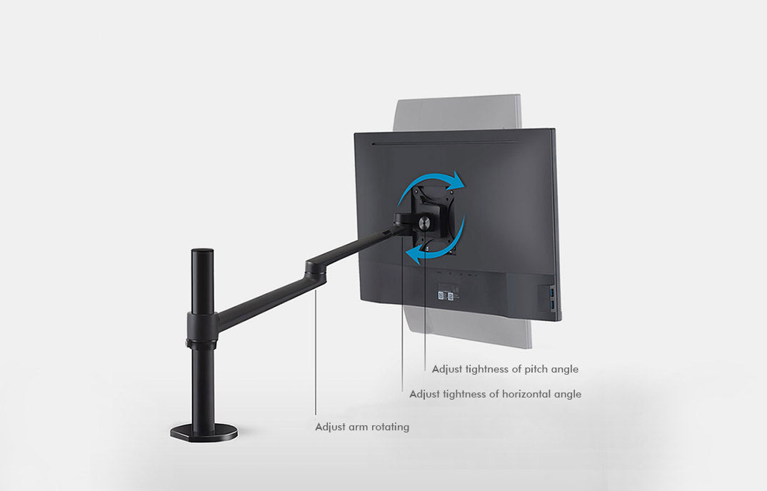 DL Premium Single Arm LCD Monitor Desk Mount Height Adjustable freely swivel Stand for Display up to 32 inch 9kg Weight Capacity