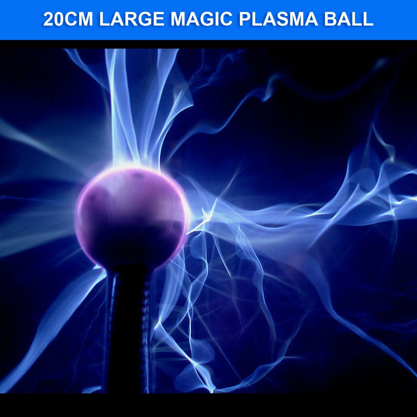 True Big 8inch 20 cm Glass  Gorgeous Nebula Plasma Ball Lamp Sound Sensitive the Best Science Toy Nightlight for Kids