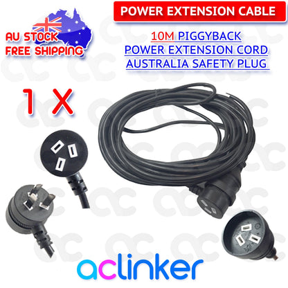 DL 10 Meters Black Piggyback Power Extension 240V 10A SAA - in use at event
