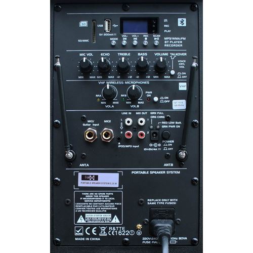 E-lektron EL38-MS 15-inch Portable Bluetooth Party Speaker with 2 Mic & 2 LED Lights - additional view 9
