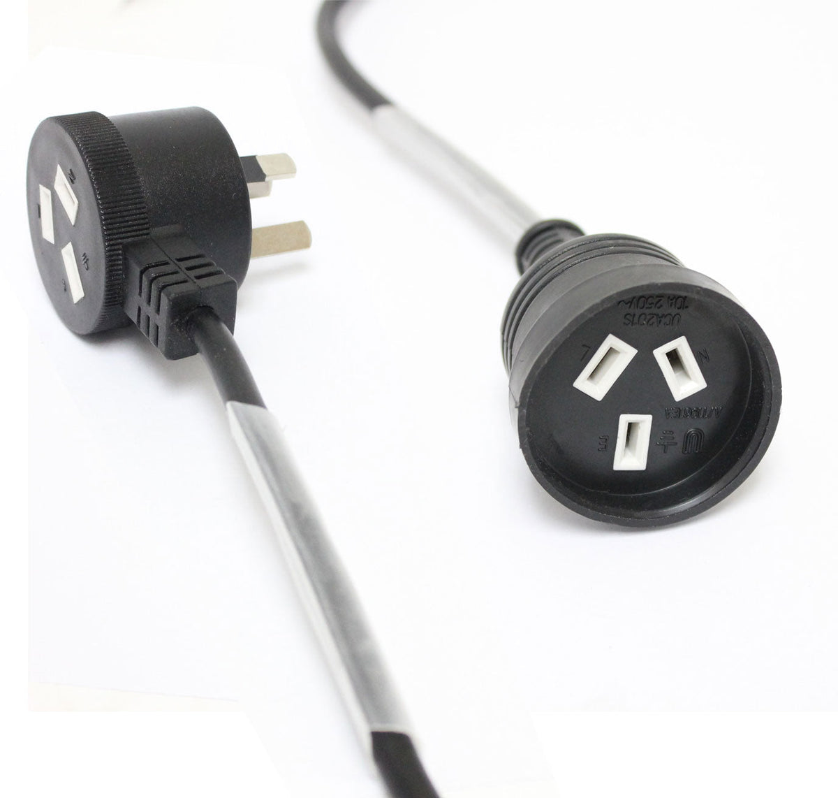 DL 10 Meters Black Piggyback Power Extension 240V 10A SAA - audio cable available at ACLINKER Australia