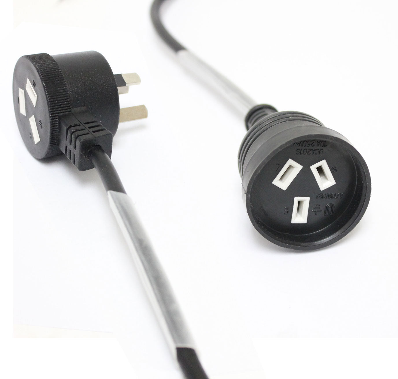 DL 5 Meters Black Piggyback Power Extension 240V 10A SAA - audio cable available at ACLINKER Australia