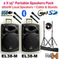 E-Lektron EL38-M 1800W Bluetooth TWS Portable PA Speaker Pair with Stands (15") - PA speaker system available at ACLINKER...