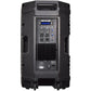 QTX Quest-15SUB Active Bluetooth PA System with Stands - side angle view