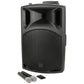 E-Lektron Sonic Boost Plus SAP 555 Bluetooth Bass PA with UHF Mics and Pole - rear panel and connections