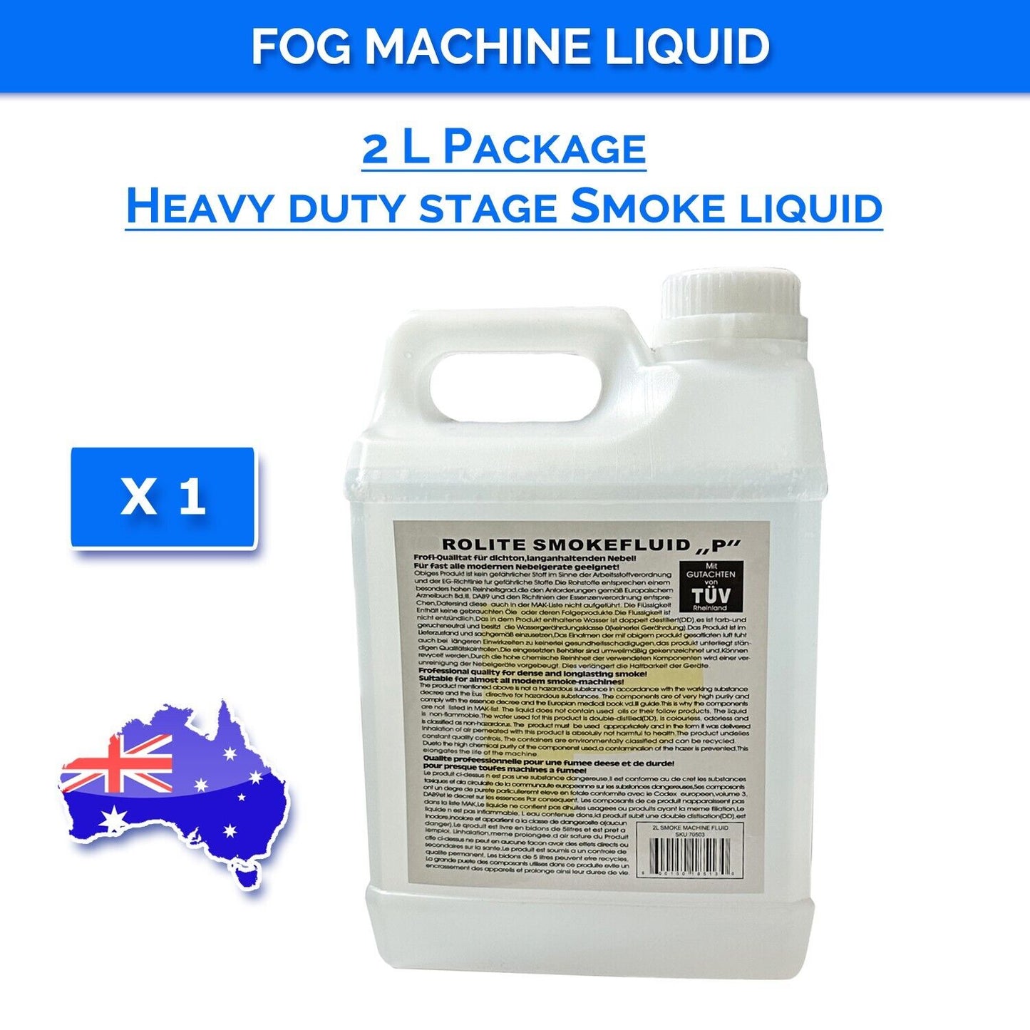 DL 2 Litre Heavy Duty Smoke Haze Fluid Fog Water Base Juice Liquid - fog smoke machine available at ACLINKER Australia
