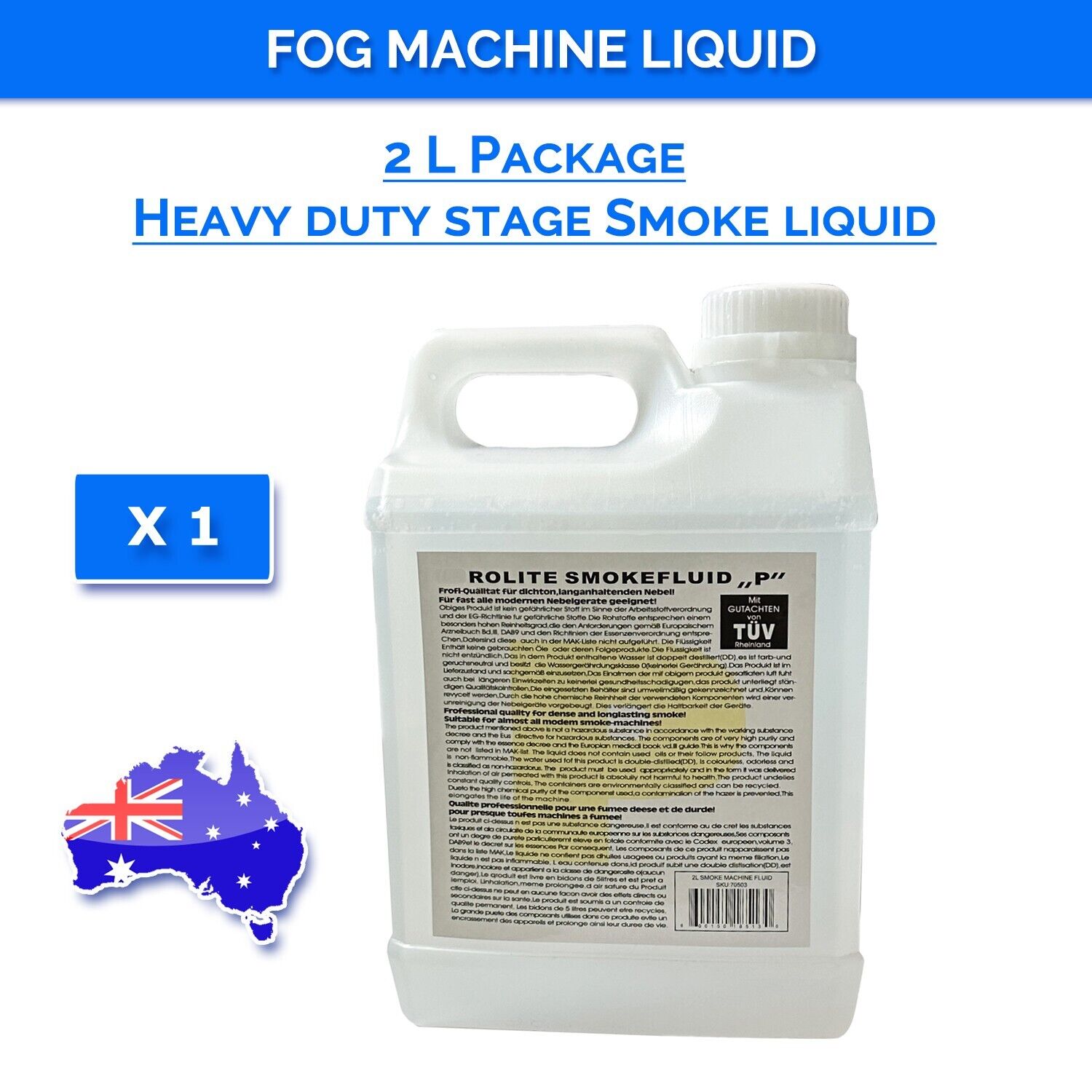 DL 2 Litre Heavy Duty Smoke Haze Fluid Fog Water Base Juice Liquid - fog smoke machine available at ACLINKER Australia