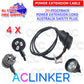 DL 2 Meters Black Piggyback Power Extension 240V 10A SAA - in use at event