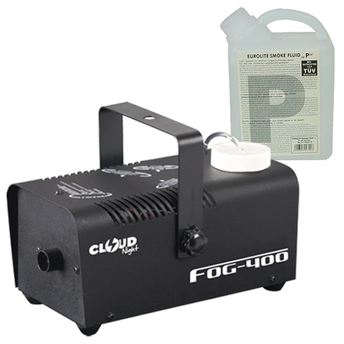 DL 400w Smoke Machine with Wired Remote and 1L Smoke Liquid for Home Party - rear panel and connections