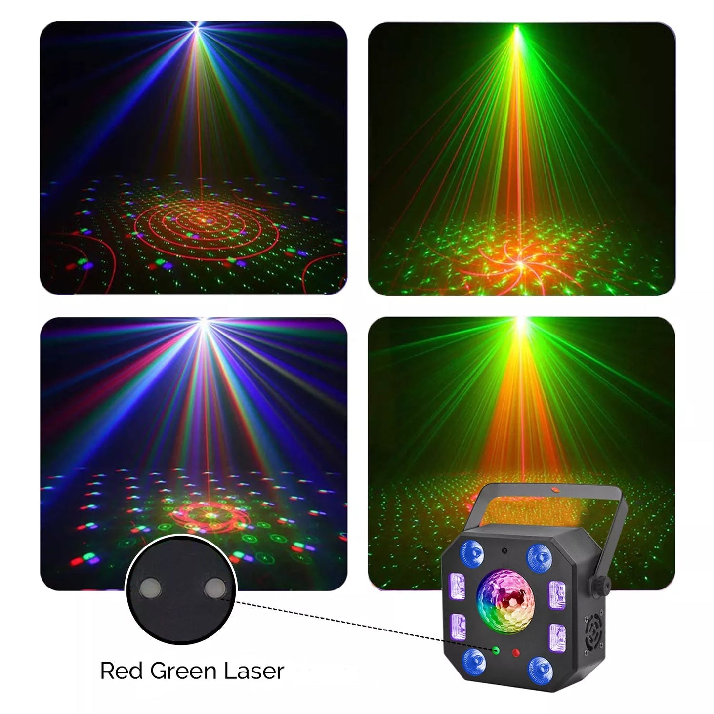 CR-Lite Penta Flash 5-in-1 DJ Disco LED Laser Strobe Effect Light for Parties - side angle view