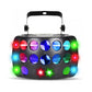 CR Lite Butterfly DJ Party Light with RGB Fog Machine Liquid Bundle Kit for Events - rear panel and connections