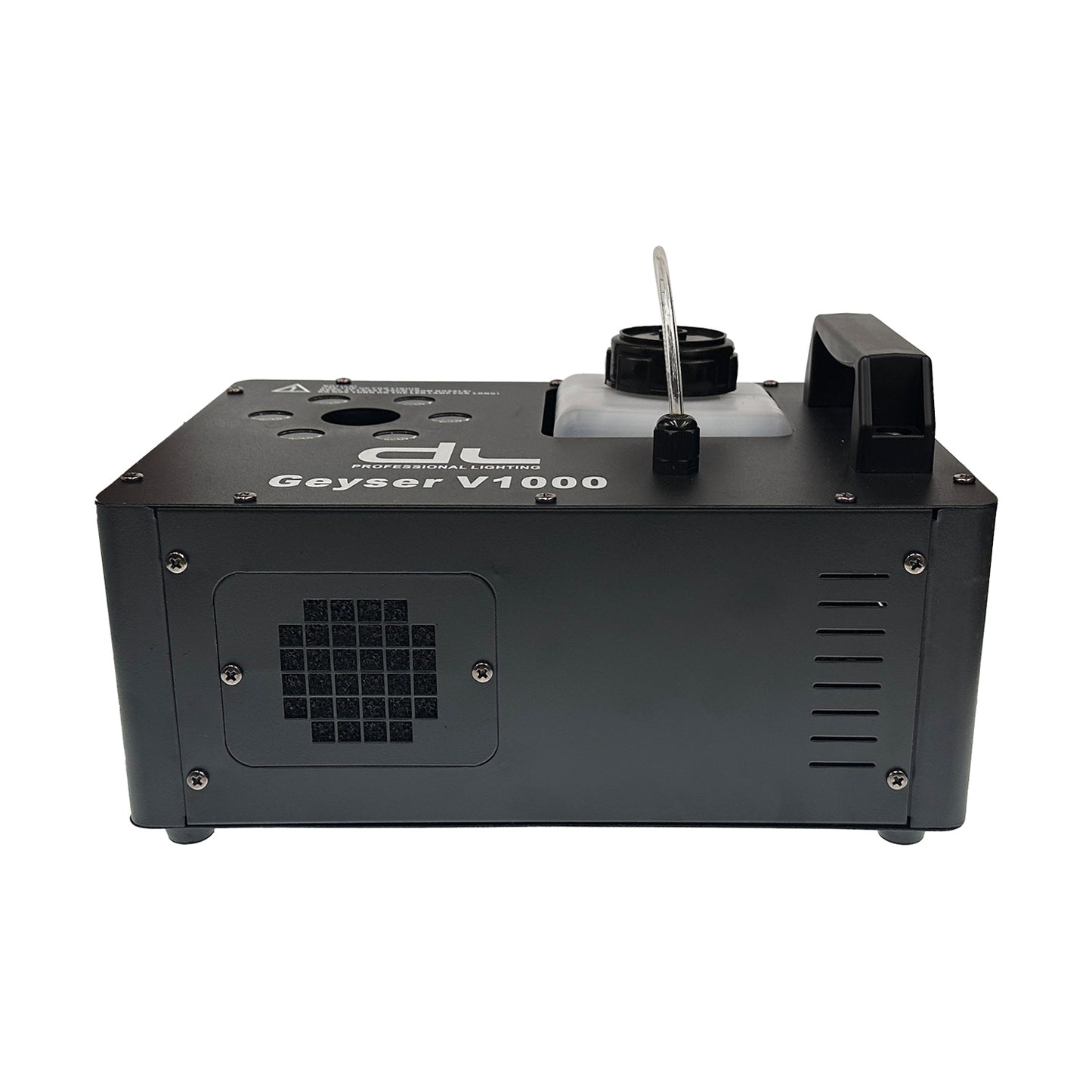 DL Geyser Vertical 1000W Tri-color RGB LED with Fluid Sensor Fog Machine come with Wireless Remote Control