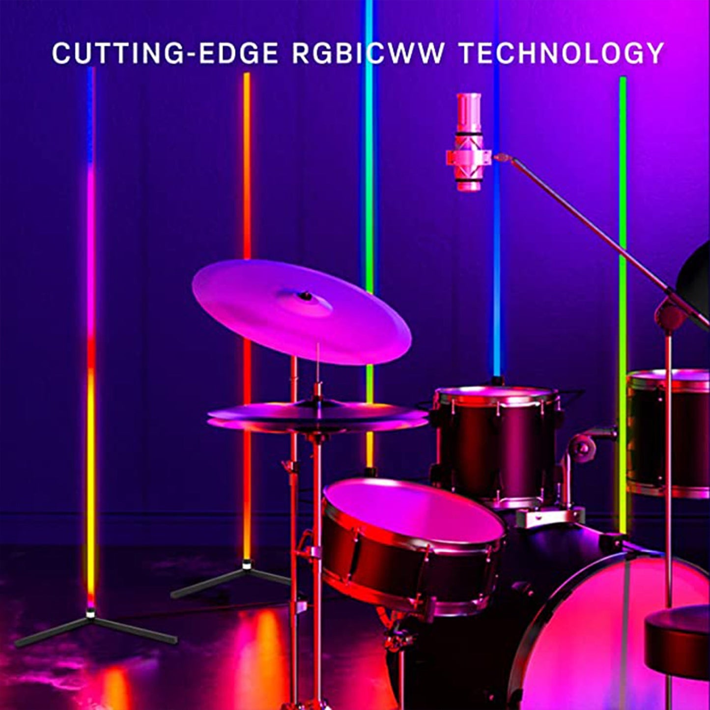 RGB Corner Floor Lamp 120cm — Smart APP Control, Music Sync LED - in use at event