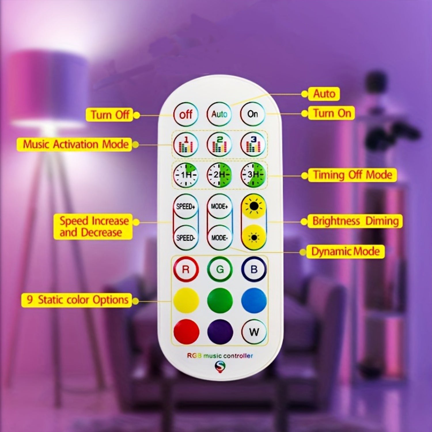 RGB Corner Floor Lamp 120cm — Smart APP Control, Music Sync LED - additional view 13