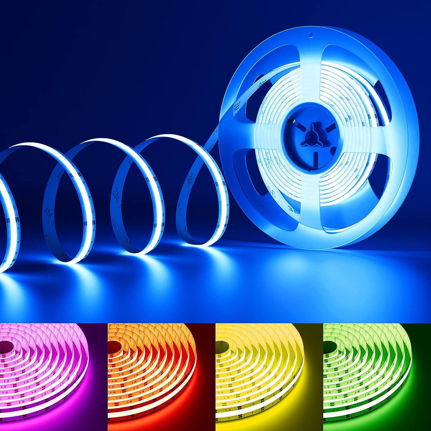 Lyyt 5M COB LED Strip Light 24V 4200 LEDs with IR Remote & APP Control - rear panel and connections