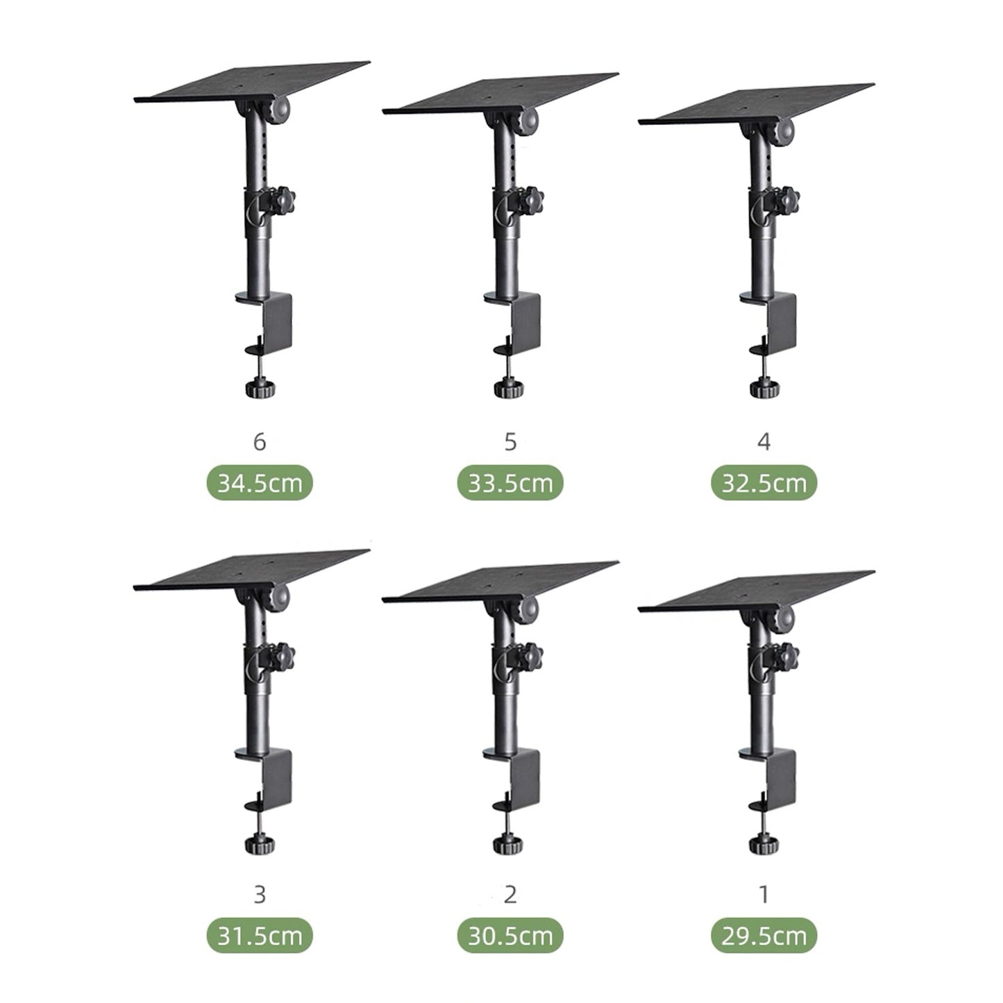DL Enlarged Metal Desk Clamp-on Studio Monitor Stand(Single)