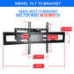 Full Motion TV Wall Mount Bracket 42"-70" — Swivel Tilt 70kg - side angle view