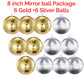 12 Pack 8 inch Mirror Disco Balls (6 Gold + 6 Silver) Reflective Hanging Decoration for Parties Events Weddings & Home Decor