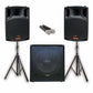 E-Lektron Sonic Boost Pro SBP-522 Bluetooth Bass PA with UHF Mics & Stands - rear panel and connections