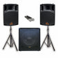 E-Lektron Sonic Boost Pro SBP 822 Bluetooth Bass PA with UHF Mics & Stands - rear panel and connections