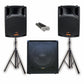 E-Lektron Sonic Boost Pro SBP 825 Bluetooth Bass PA with UHF Mics & Stands - rear panel and connections