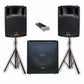 E-Lektron Sonic Boost Pro SBP 525 Bluetooth Bass PA with UHF Mics & Stands - rear panel and connections