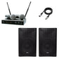 QTX Quest-10SM 10" Active PA Speaker Pair & Dual UHF Microphone Set | 1200W - PA speaker system available at ACLINKER...