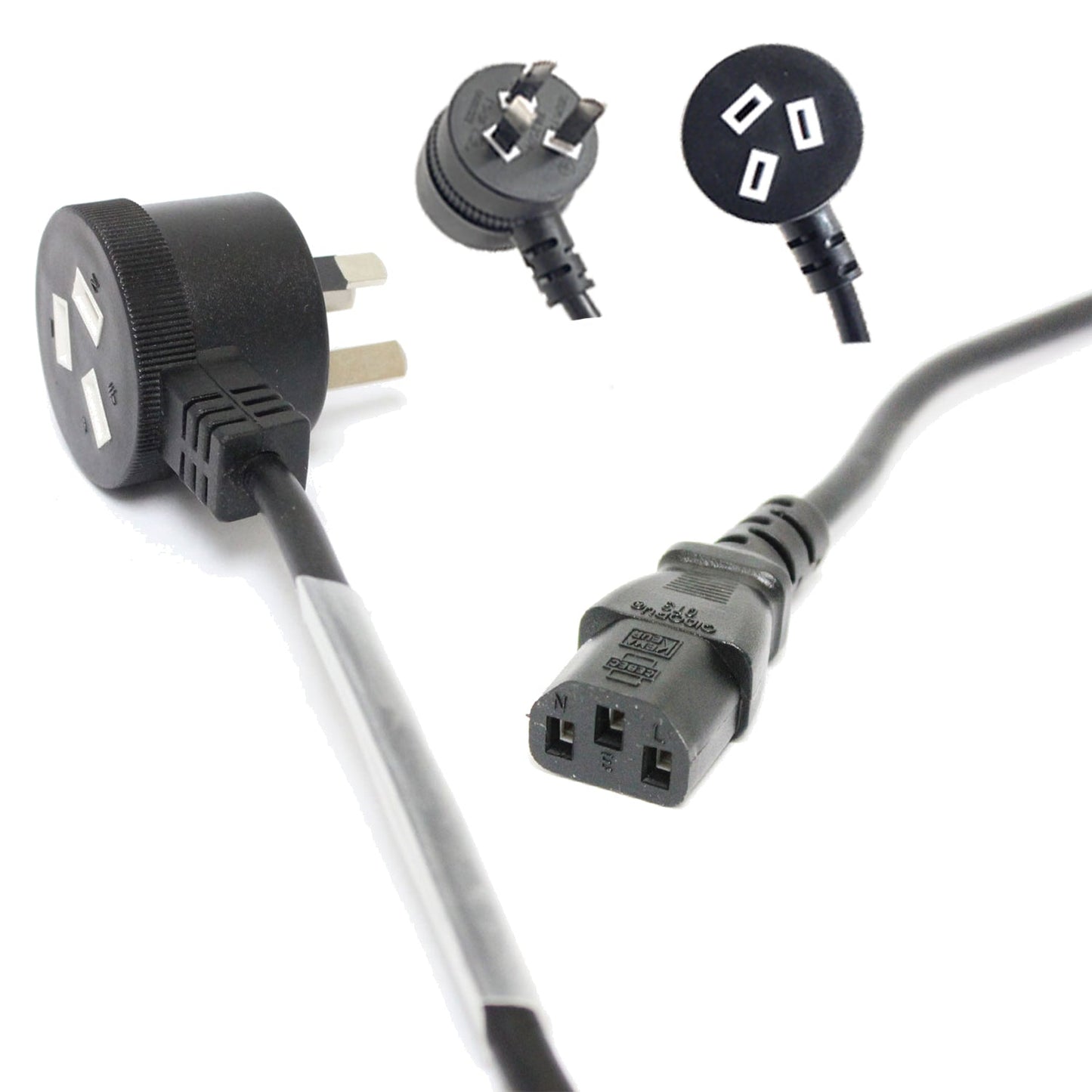 DL 1 Meter Piggyback IEC Power Cable 240V SAA - audio cable available at ACLINKER Australia
