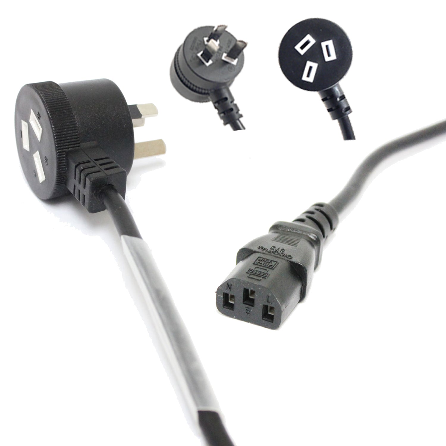 DL 1 Meter Piggyback IEC Power Cable 240V SAA - audio cable available at ACLINKER Australia