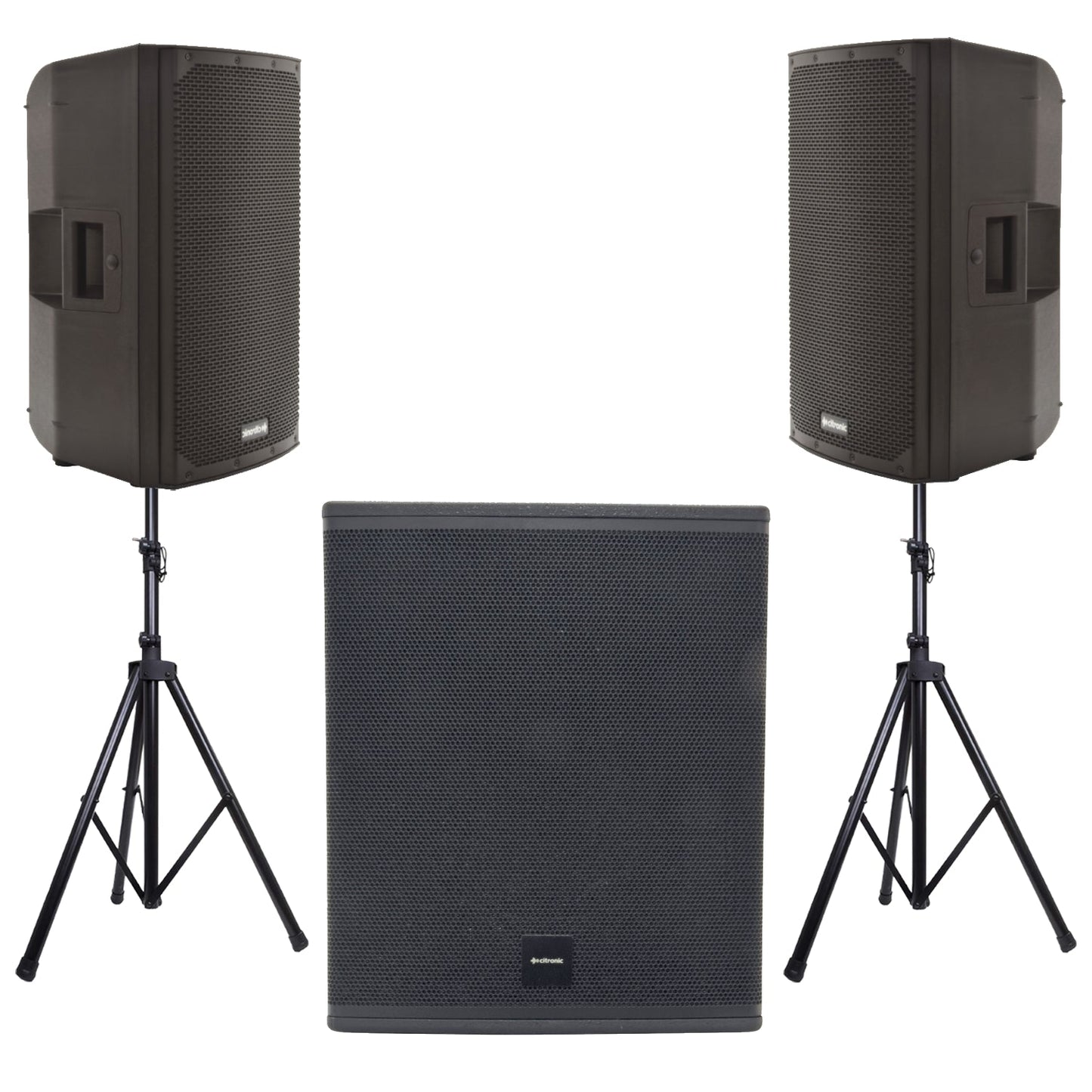 Citronic Starter PA Package - 2x CAB-12 Active Speakers + CASA-15 Subwoofer