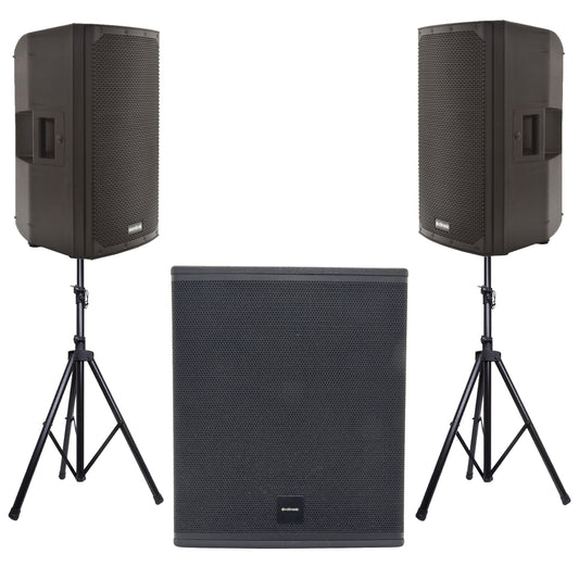 Citronic Starter PA Package - 2x CAB-12 Active Speakers + CASA-15 Subwoofer