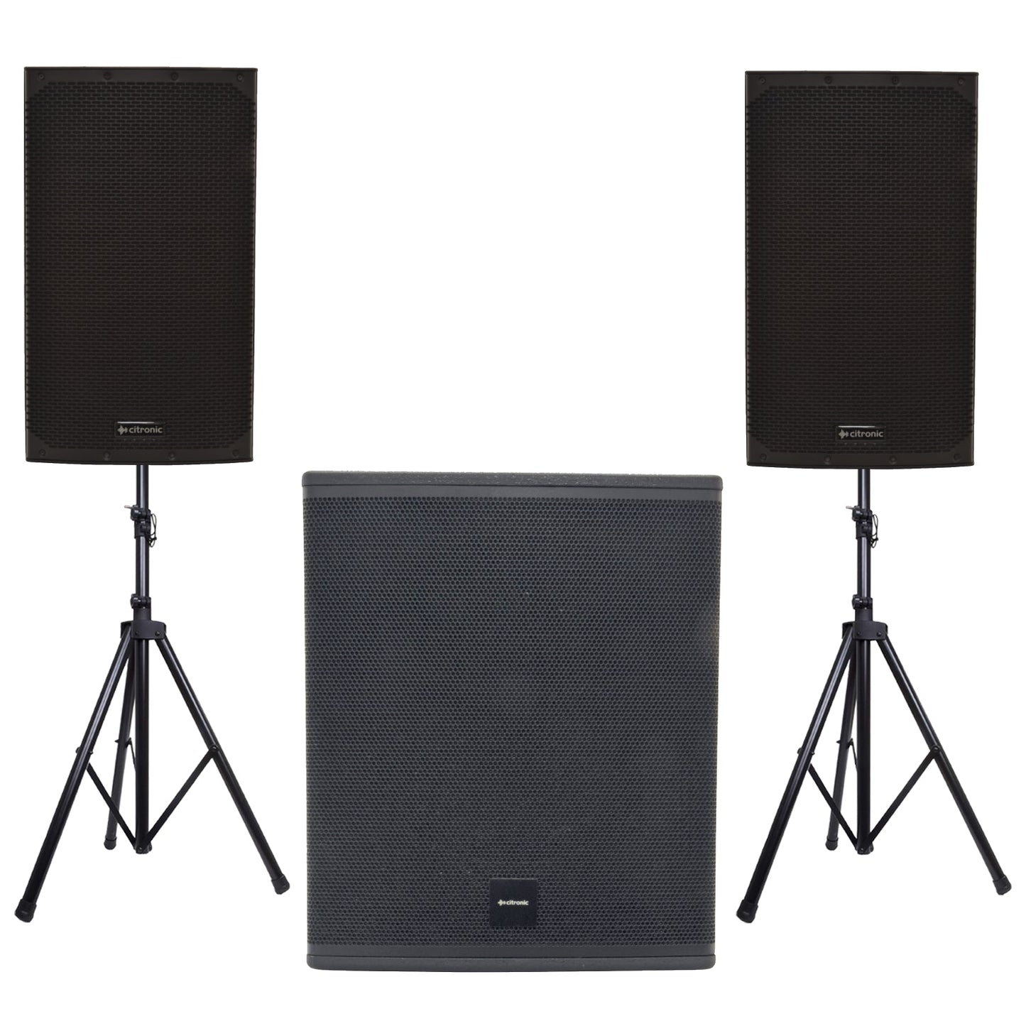 Citronic Pro PA Package - 2x CAB-15 Active Speakers + CASA-18 Subwoofer