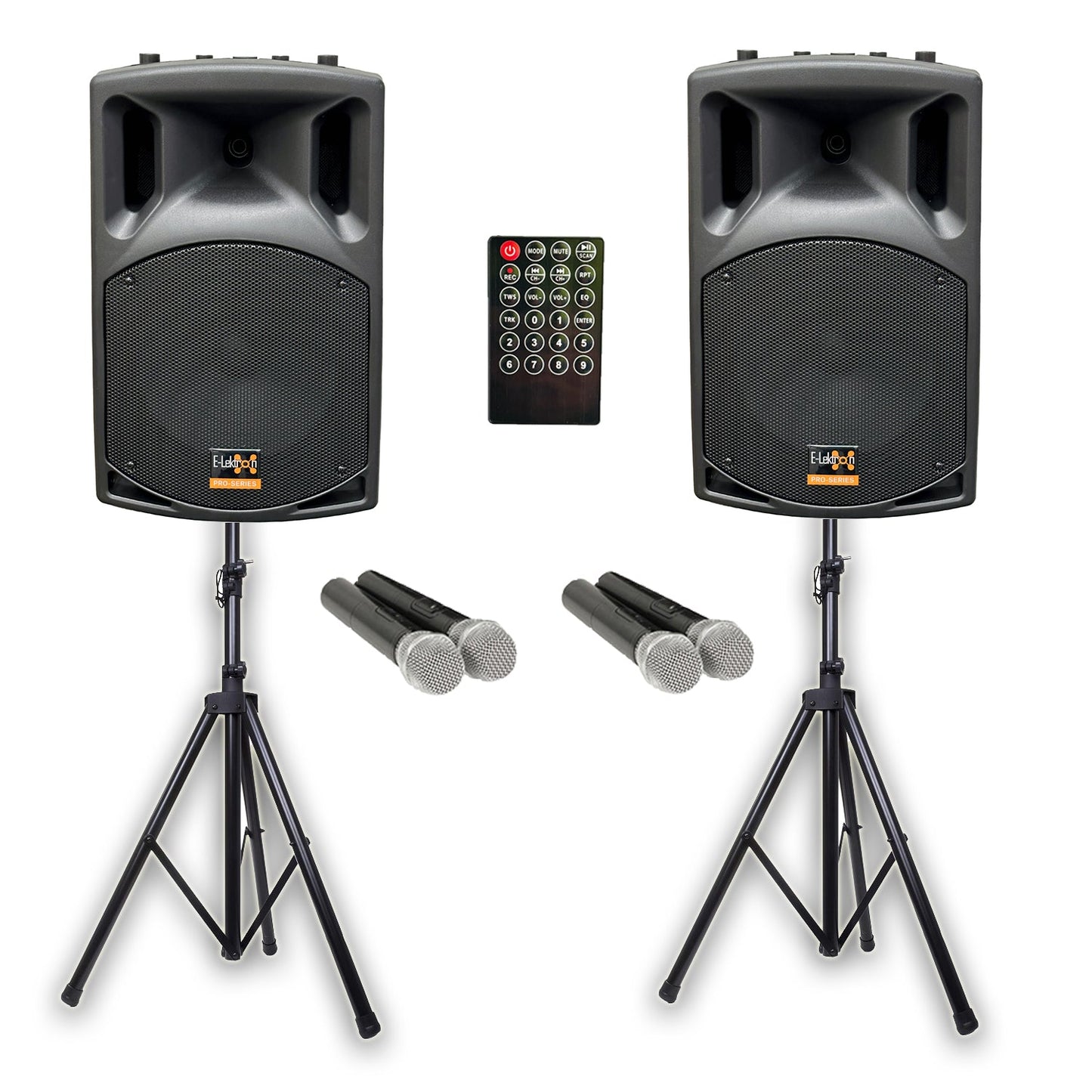 E-Lektron Sonic Boost Pro SBP-522 Bluetooth Bass PA with UHF Mics & Stands - additional view 14