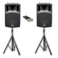 E-Lektron UHF38-MS 1800W 2X15" inch Bluetooth Portable PA with 4 UHF Mics and Stands - rear panel and connections