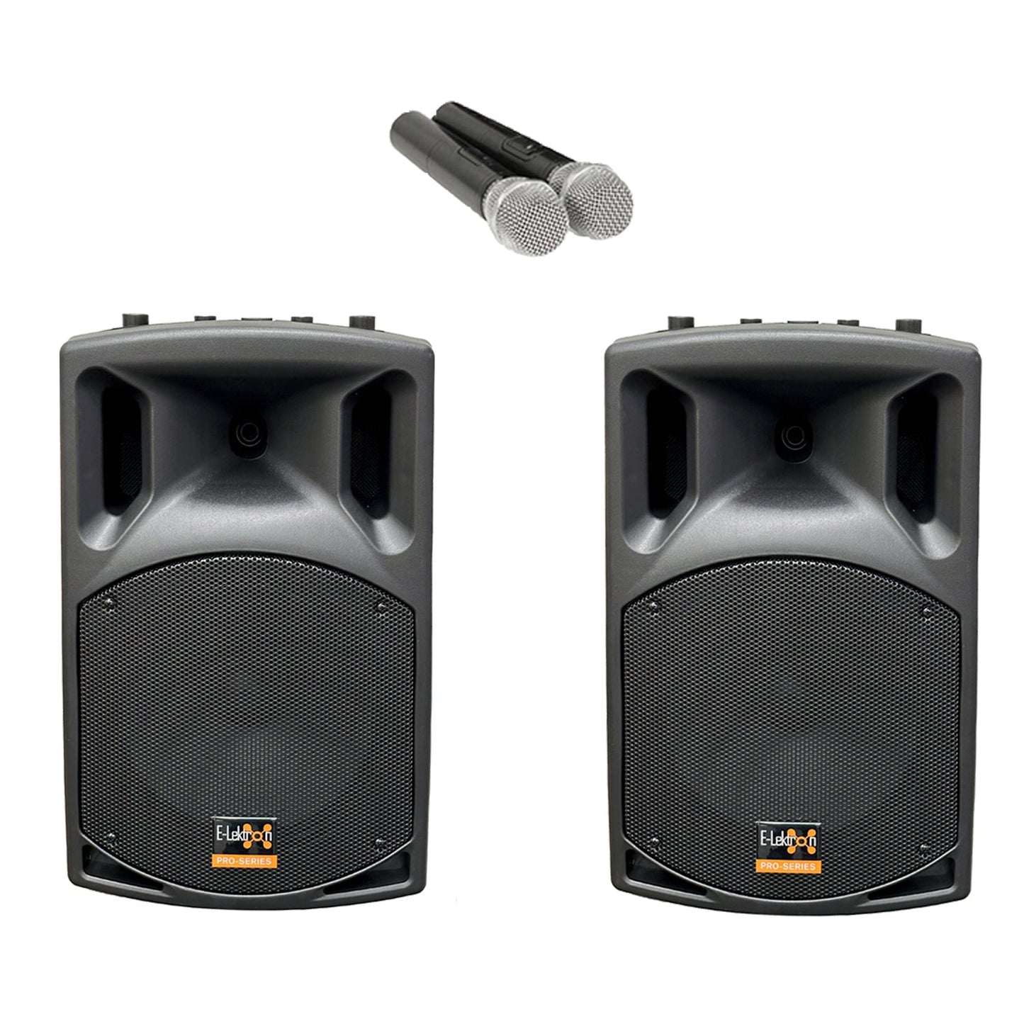 E-Lektron Duevibe 15 1800W TWS Bluetooth PA (15") with UHF Mics - PA speaker system available at ACLINKER Australia