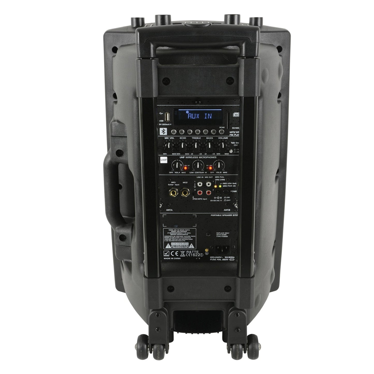 E-Lektron EL30-MU UHF 700W 12" inch Bluetooth Portable PA with 2 Mics - close-up detail