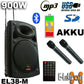 E-lektron EL38-MS 15-inch Portable Bluetooth Party Speaker with 2 Mic & 2 LED Lights - rear panel and connections
