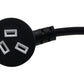 DL 20 Meters Black Piggyback Power Extension 240V 10A SAA - rear panel and connections