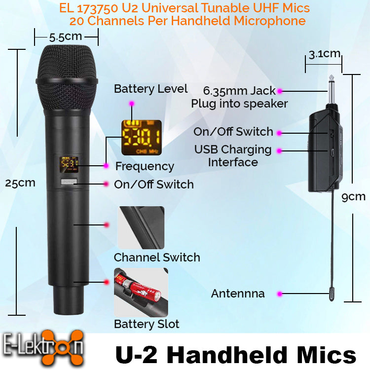 E-Lektron EL30-M 700W 12" inch Bluetooth Wireless linkable Portable PA with 4 UHF Handheld Mics for Karaoke Coach Speech...
