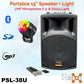 E-lektron PSL-38U Bluetooth Karaoke Speaker with UHF Mics & LED Light - portable Bluetooth speaker available at ACLINKER...