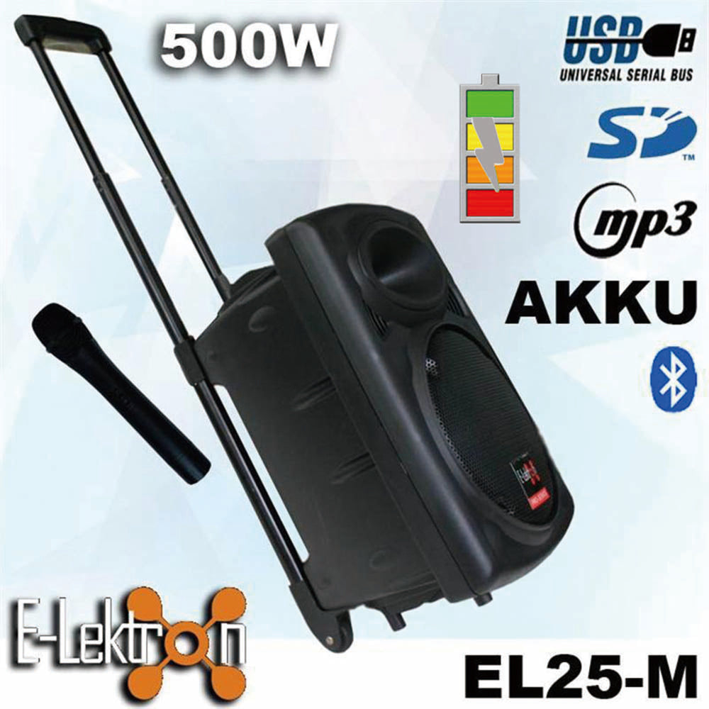 E-lektron Kvocal 10 Portable Bluetooth Speaker with 1 Wireless Microphones and Mic Stands - side angle view