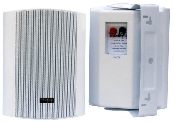 E-lektron EWL5P 5" 250W White Passive Bookshelf Speaker Pair — Wall Mountable - side angle view