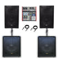 QTX Quadmix 555 2960W Active 2.2 PA System Bundle| Dual 15“ Sub,15”Top, Mixer,Poles - PA speaker system available...