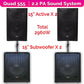 QTX Quad 555 2960W Active 2.2 PA System Bundle|15" Subwoofers + 15" PA Speakers & Poles - PA speaker system available...