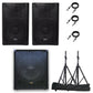 QTX Quest-10SUB Active Bluetooth PA System with Stands - PA speaker system available at ACLINKER Australia